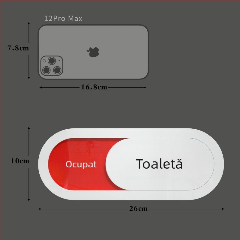 Semn de stare a toaletei – imprimare UV, acrilic de înaltă calitate, semn de ușă, Haolong Craft