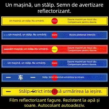 Semn reflectorizant de acces - Nu urmăriți vehiculul (UV print), Material: folie reflectorizantă, Potrivit pentru proprietăți rezidențiale, garaje subterane și parcări de birouri, Personalizabil