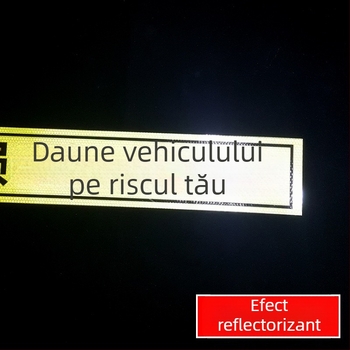 Semn reflectorizant de acces - Nu urmăriți vehiculul (UV print), Material: folie reflectorizantă, Potrivit pentru proprietăți rezidențiale, garaje subterane și parcări de birouri, Personalizabil