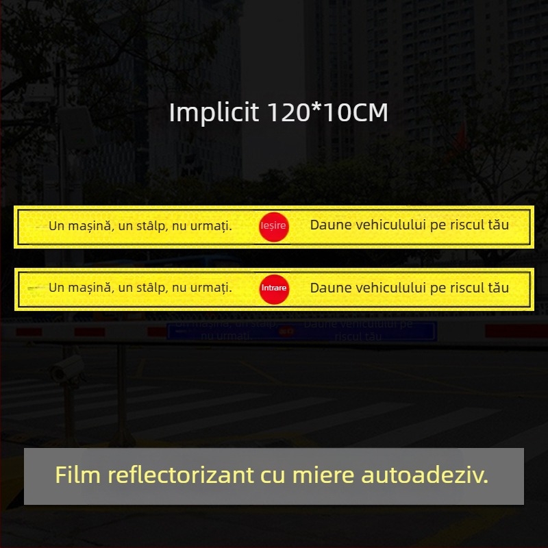 Semn reflectorizant de acces - Nu urmăriți vehiculul (UV print), Material: folie reflectorizantă, Potrivit pentru proprietăți rezidențiale, garaje subterane și parcări de birouri, Personalizabil