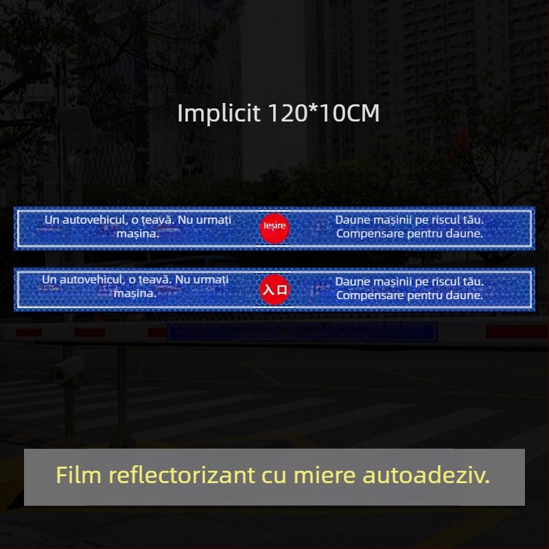 Semn reflectorizant de acces - Nu urmăriți vehiculul (UV print), Material: folie reflectorizantă, Potrivit pentru proprietăți rezidențiale, garaje subterane și parcări de birouri, Personalizabil