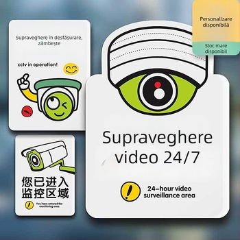 Beilong semnal acrilic pentru zonă de monitorizare, personalizabil, avertizare de supraveghere