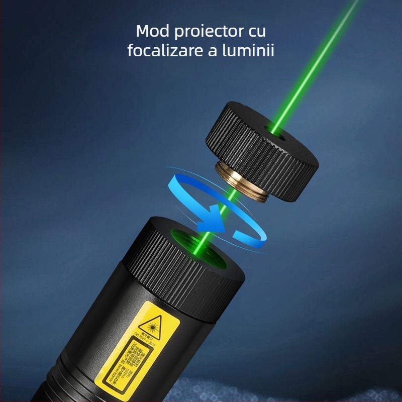 Stilou laser cu rază lungă, indicator IR și lanternă puternică — baterie LiPo, brand Effective