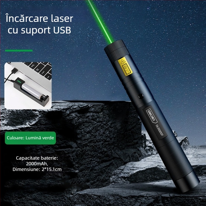 Stilou laser cu rază lungă, indicator IR și lanternă puternică — baterie LiPo, brand Effective