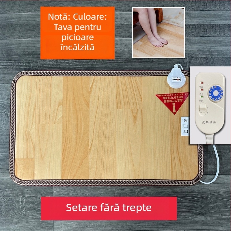 Covoraș electric de încălzire pentru picioare sub birou – alimentare USB, strat superior din bumbac, pernă încălzitoare pentru picioare