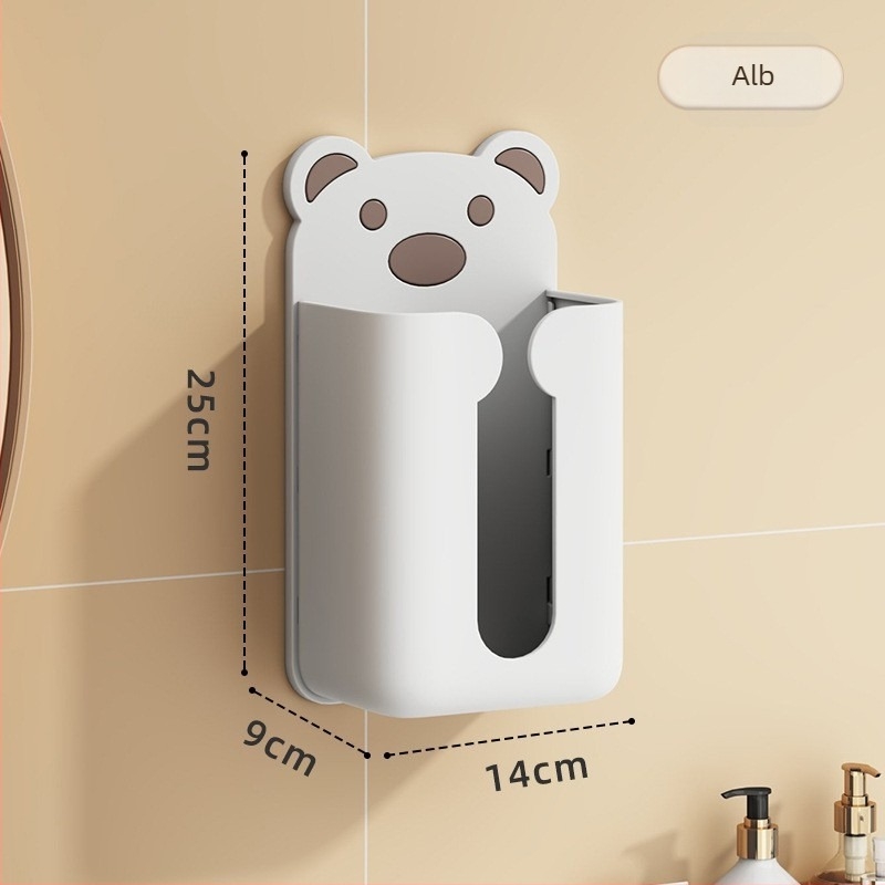 Cutie de șervețele montată pe perete pentru baie cu suport pentru rolul de hârtie — Model DH-1231, stil modern simplu, multifuncțional