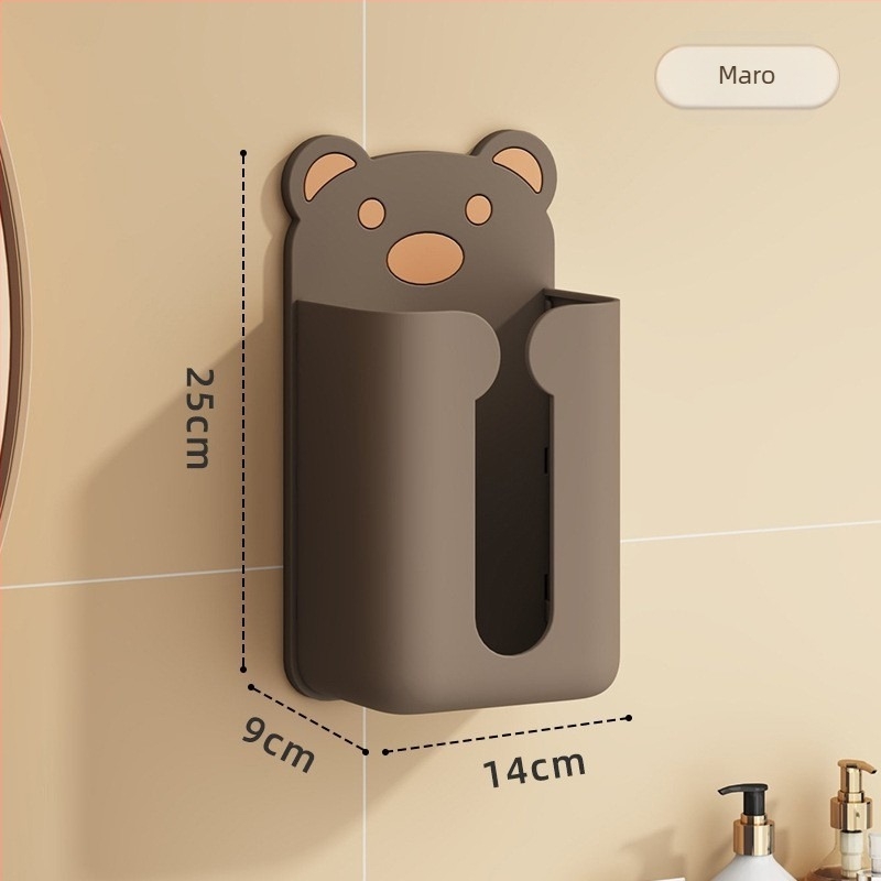 Cutie de șervețele montată pe perete pentru baie cu suport pentru rolul de hârtie — Model DH-1231, stil modern simplu, multifuncțional