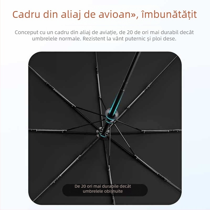 Umbrelă pentru copii cu anti-rebound, țesătură nanohidrofobă, cadru din silicon, 12 nervuri, mâner din aluminiu