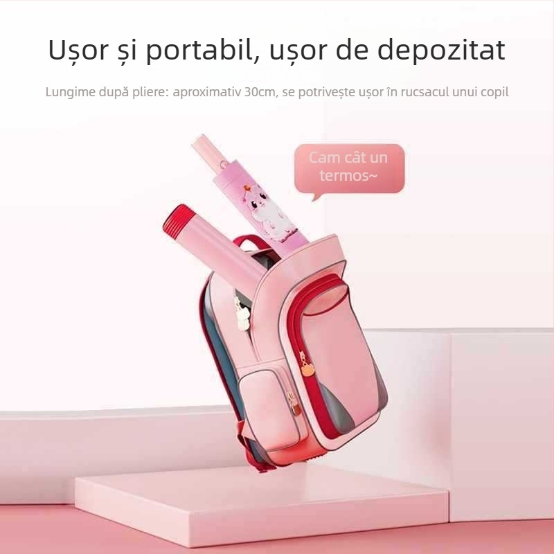 Umbrelă pentru copii cu anti-rebound, țesătură nanohidrofobă, cadru din silicon, 12 nervuri, mâner din aluminiu