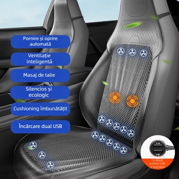 Perne de șezut auto ventilate cu ventilator – potrivire universală pentru cinci locuri, respirabil, Material: Altul