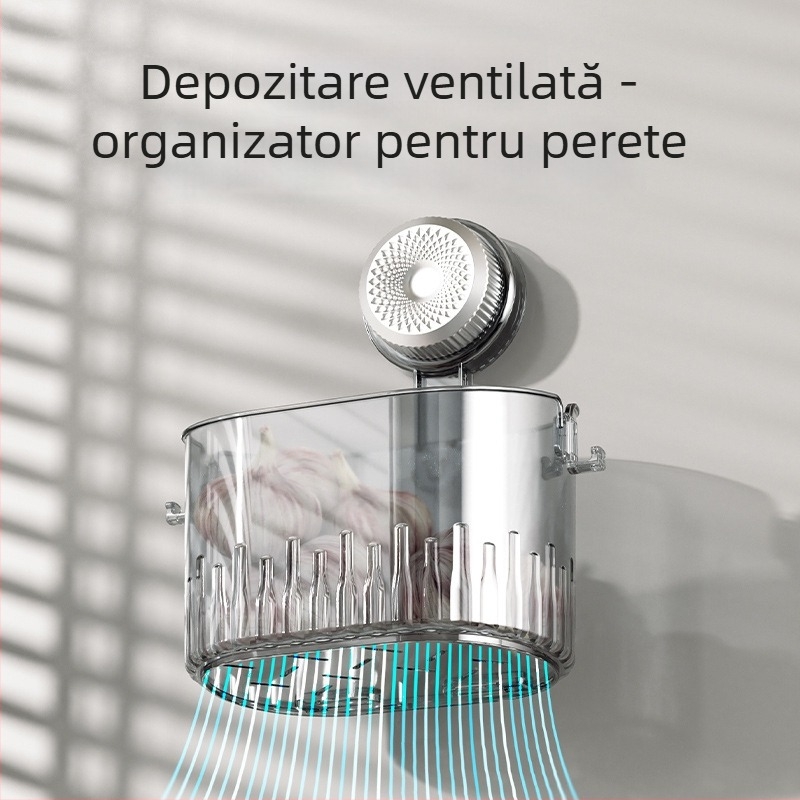 Raft de depozitare montat pe perete pentru ceapă, ghimbir și usturoi - multipurpose, din plastic, design dreptunghiular