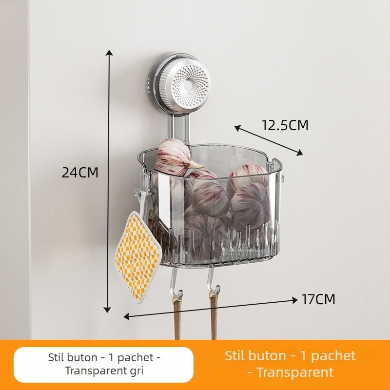 Raft de depozitare montat pe perete pentru ceapă, ghimbir și usturoi - multipurpose, din plastic, design dreptunghiular