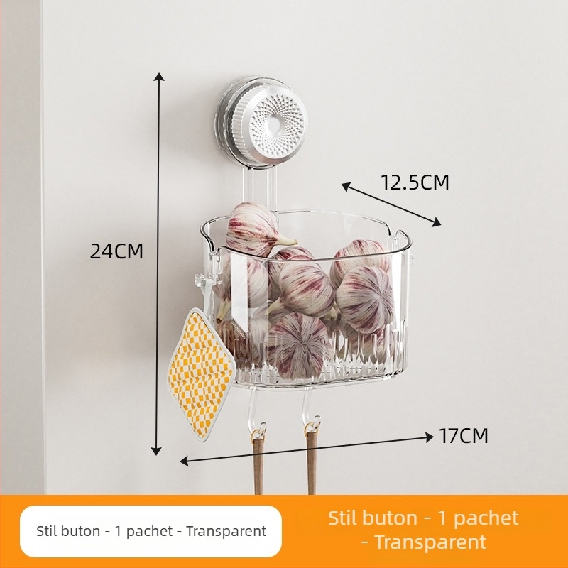 Raft de depozitare montat pe perete pentru ceapă, ghimbir și usturoi - multipurpose, din plastic, design dreptunghiular