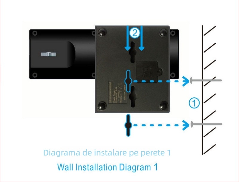 Ceas de proiecție, model T02; afișaj LED cu ace și cifre; alimentare externă; carcasă din plastic; cadran din sticlă organică; funcții: iluminare, lumină de noapte, decorativ.