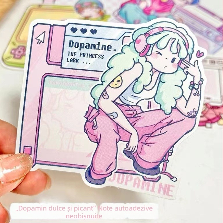 Note lipicioase Princess Lark – stil drăguț, hârtie obișnuită, imprimare, Ruby brand