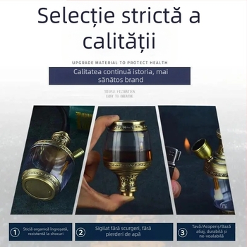 Pipă acrilică cu design demontabil și lavabil, portabil, cu muștiuc de filtru cu trei moduri