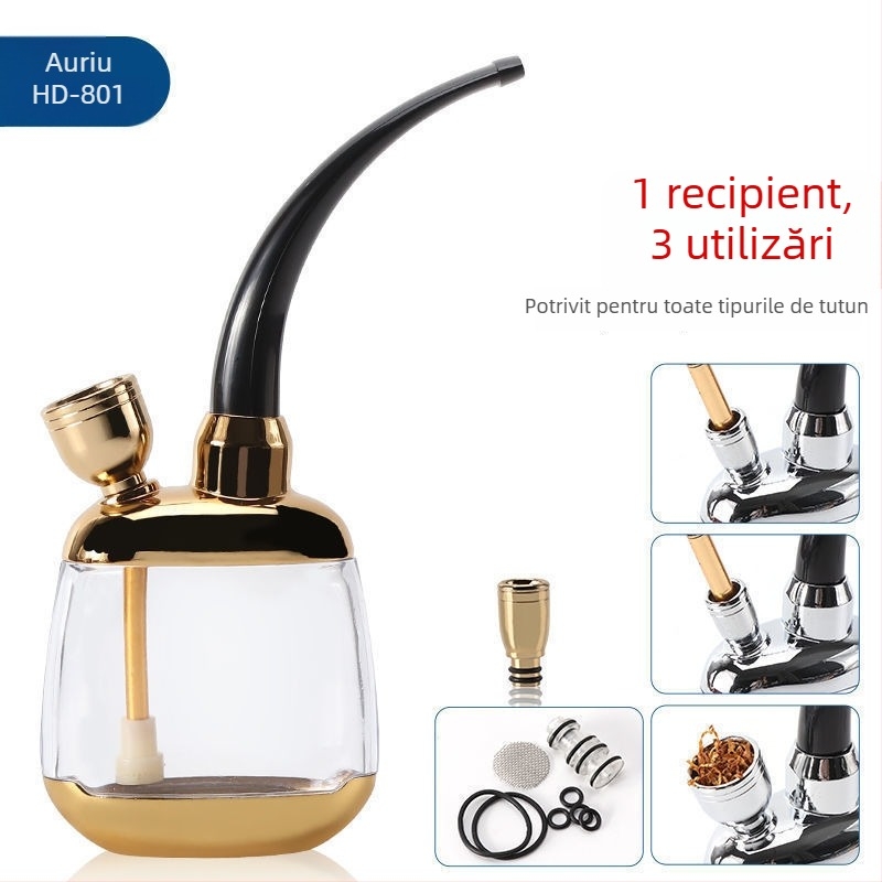 Pipă acrilică cu design demontabil și lavabil, portabil, cu muștiuc de filtru cu trei moduri