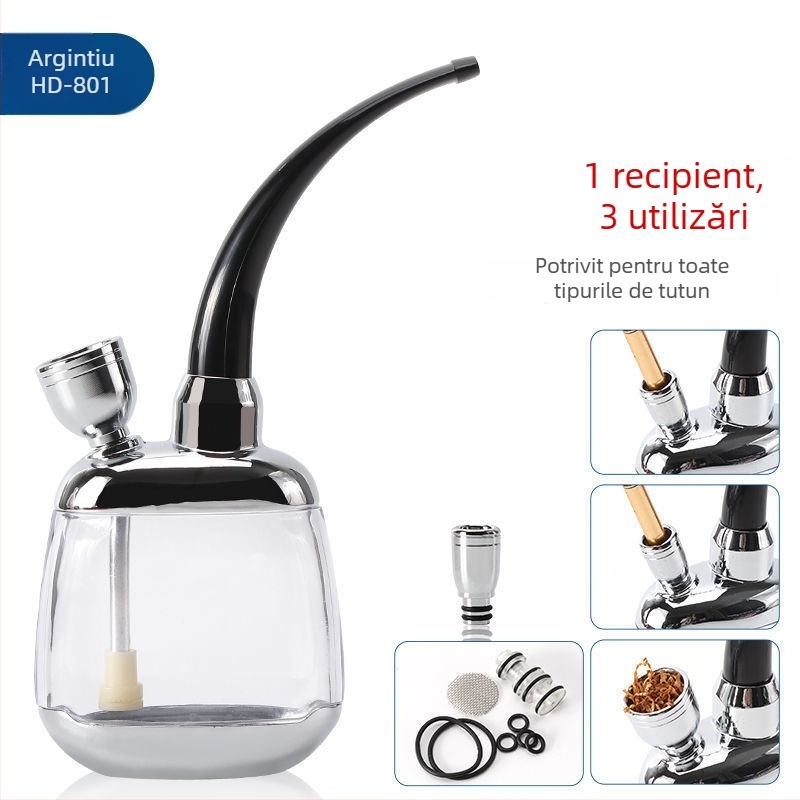 Pipă acrilică cu design demontabil și lavabil, portabil, cu muștiuc de filtru cu trei moduri