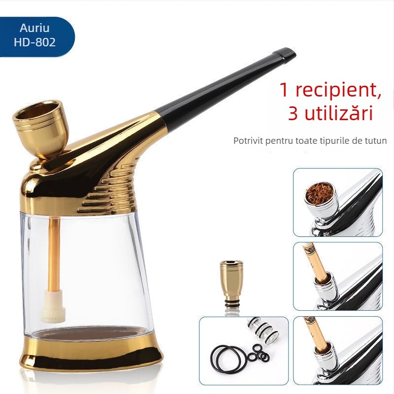 Pipă acrilică cu design demontabil și lavabil, portabil, cu muștiuc de filtru cu trei moduri