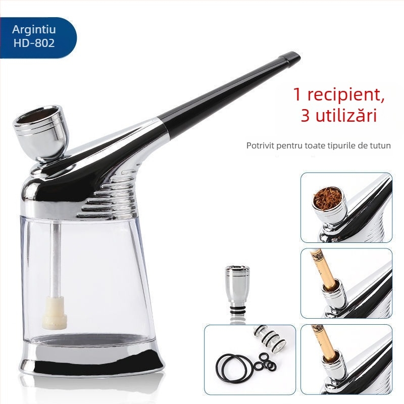 Pipă acrilică cu design demontabil și lavabil, portabil, cu muștiuc de filtru cu trei moduri