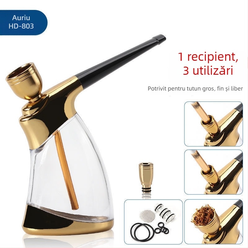 Pipă acrilică cu design demontabil și lavabil, portabil, cu muștiuc de filtru cu trei moduri