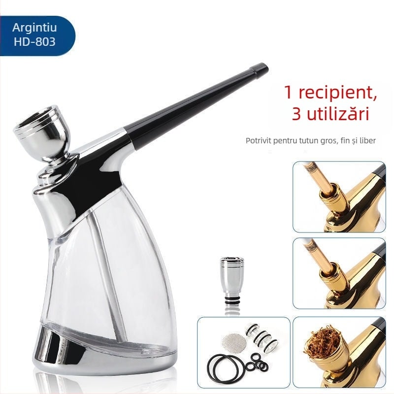 Pipă acrilică cu design demontabil și lavabil, portabil, cu muștiuc de filtru cu trei moduri