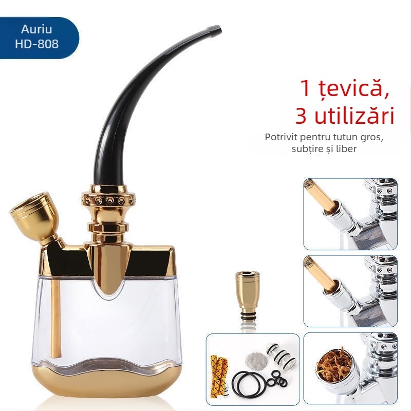 Pipă acrilică cu design demontabil și lavabil, portabil, cu muștiuc de filtru cu trei moduri