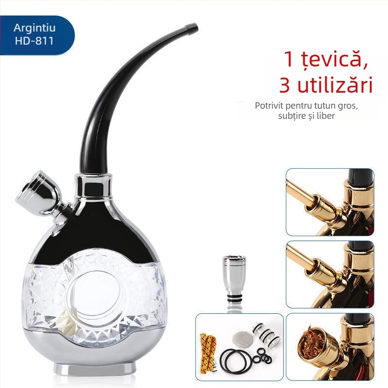 Pipă acrilică cu design demontabil și lavabil, portabil, cu muștiuc de filtru cu trei moduri