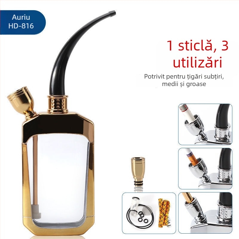 Pipă acrilică cu design demontabil și lavabil, portabil, cu muștiuc de filtru cu trei moduri