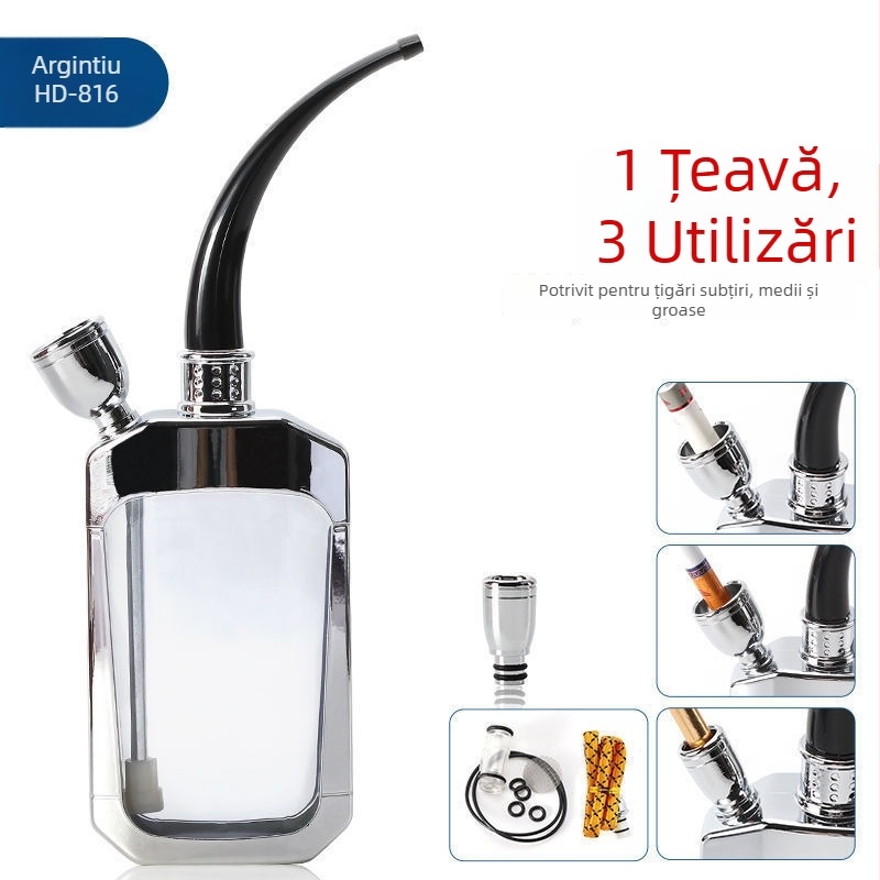 Pipă acrilică cu design demontabil și lavabil, portabil, cu muștiuc de filtru cu trei moduri