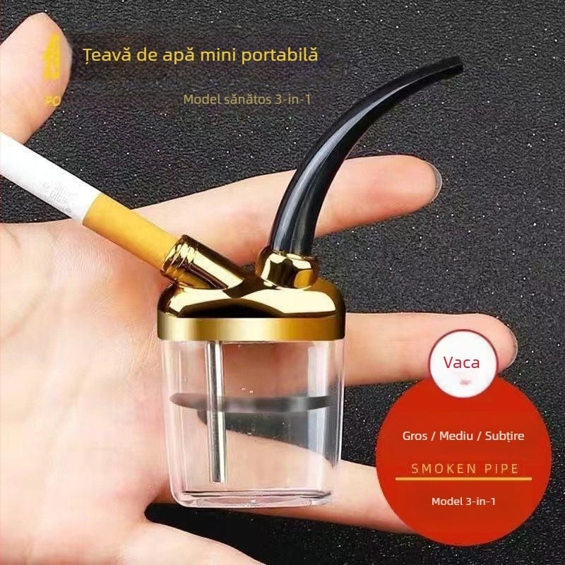 Pipă acrilică cu design demontabil și lavabil, portabil, cu muștiuc de filtru cu trei moduri