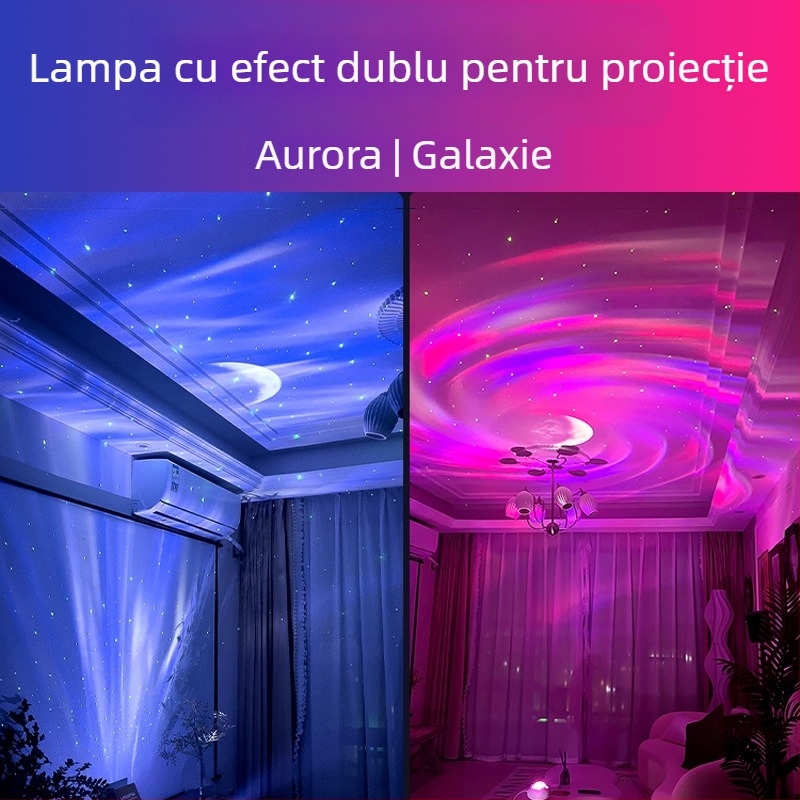 Lampă proiector cer înstelat – alimentare USB, Bluetooth, telecomandă, stereo, montaj pe masă