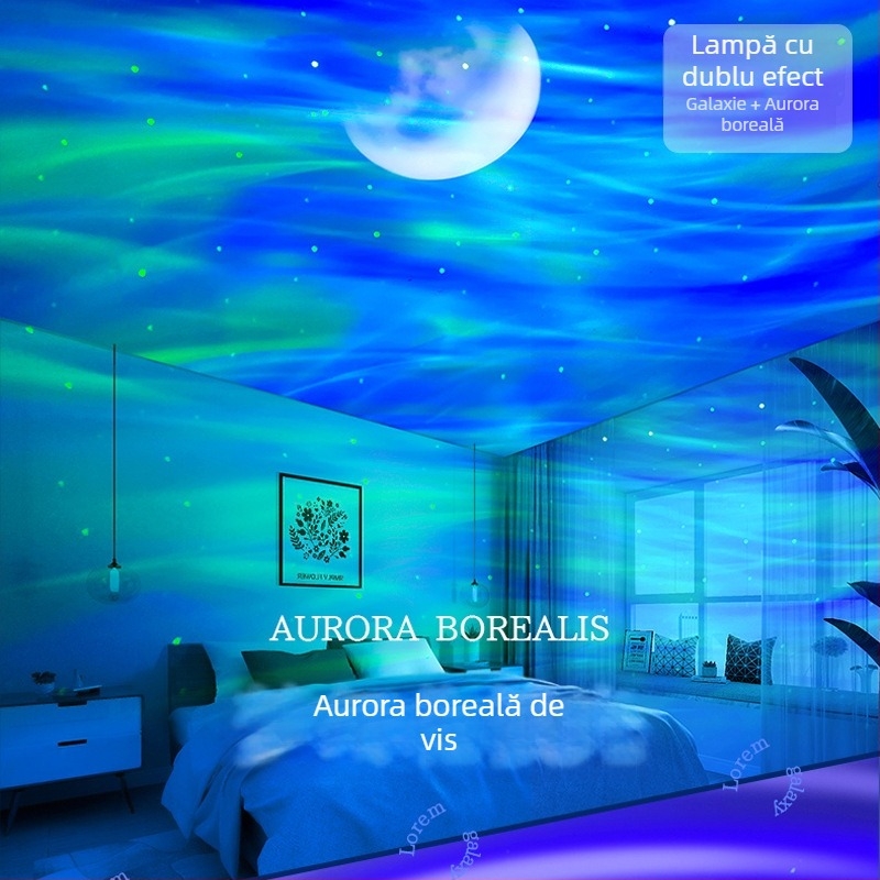 Lampă proiector cer înstelat – alimentare USB, Bluetooth, telecomandă, stereo, montaj pe masă