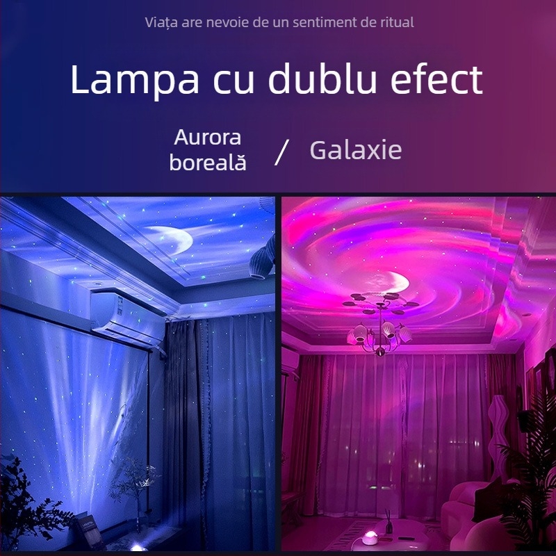 Lampă proiector cer înstelat – alimentare USB, Bluetooth, telecomandă, stereo, montaj pe masă