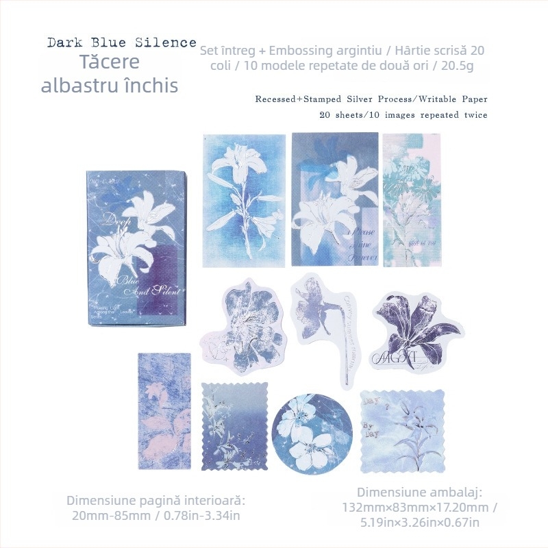 Note în cutie de chibrituri cu folie argintie, embossing, stil retro, autocolante decorative pentru jurnal, model W-BQ-2100