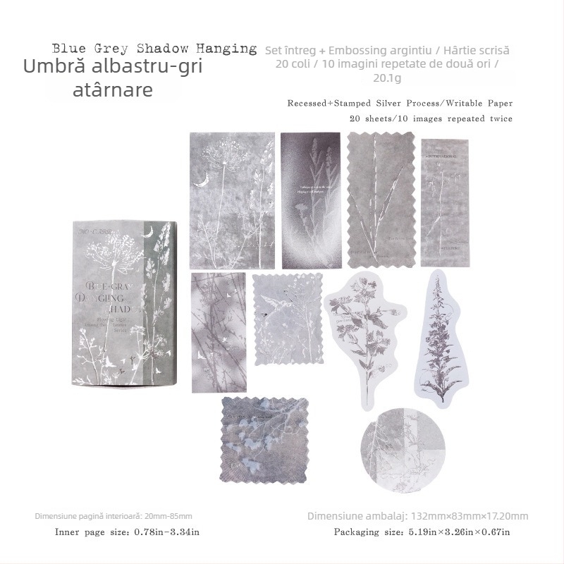 Note în cutie de chibrituri cu folie argintie, embossing, stil retro, autocolante decorative pentru jurnal, model W-BQ-2100