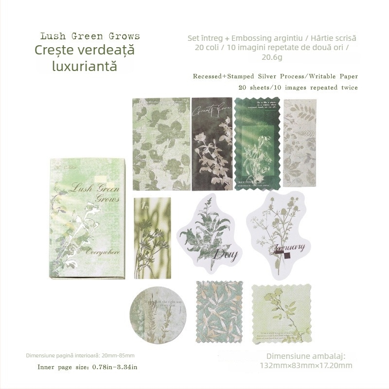 Note în cutie de chibrituri cu folie argintie, embossing, stil retro, autocolante decorative pentru jurnal, model W-BQ-2100