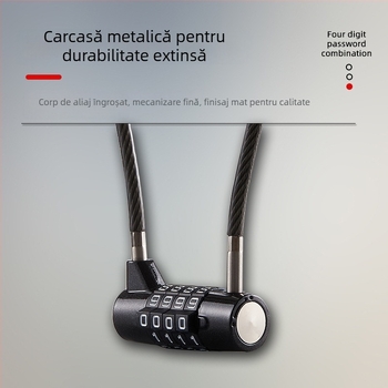 Lacăt cu combinație cu sârmă de oțel moale, model 800142-1, material: aliaj de zinc, distanța tijelor de închidere 147 mm, pentru uși de dulap, garduri, mese și scaune de curte, mașini de tuns iarba, remorci