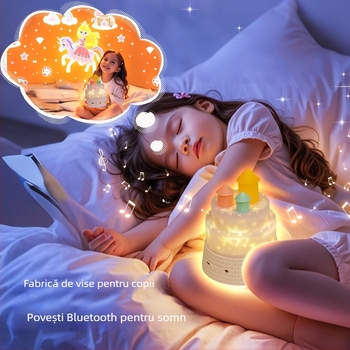 Lampă de proiecție a cerului înstelat cu alimentare USB și baterie încorporată, telecomandă, reîncărcabilă, redare muzică, reglare a luminozității