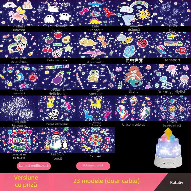 Lampă de proiecție a cerului înstelat cu alimentare USB și baterie încorporată, telecomandă, reîncărcabilă, redare muzică, reglare a luminozității