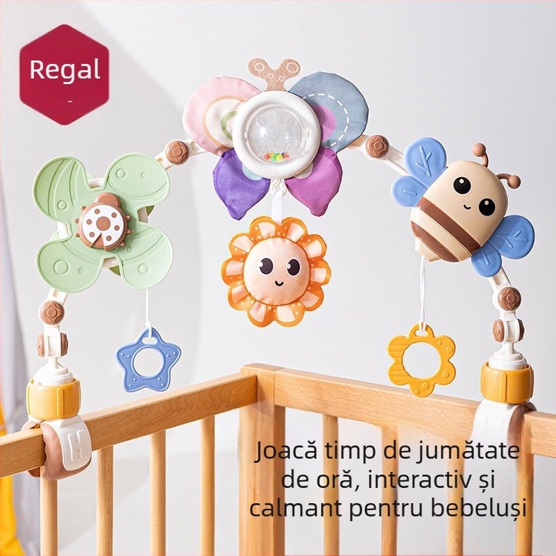 Emperor clopot suspendat pentru pătuț — Jucărie educativă din plastic pentru sugari 0–3 ani, sprijină dezvoltarea emoțională, vizuală și intelectuală, coordonare mână-ochi