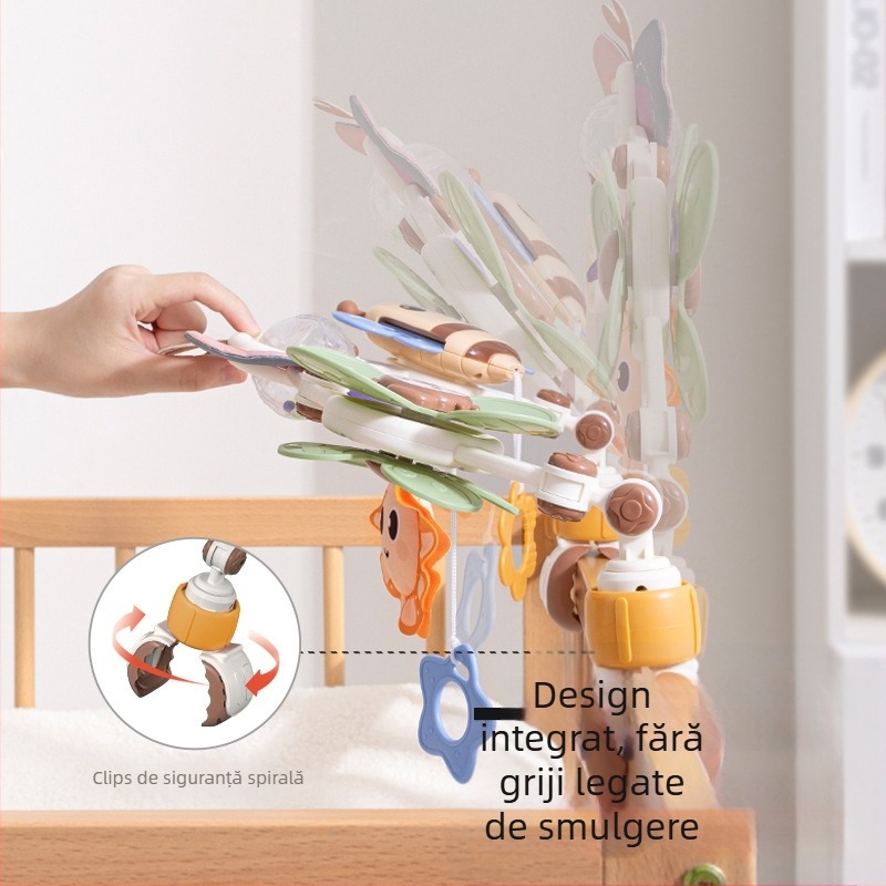 Emperor clopot suspendat pentru pătuț — Jucărie educativă din plastic pentru sugari 0–3 ani, sprijină dezvoltarea emoțională, vizuală și intelectuală, coordonare mână-ochi