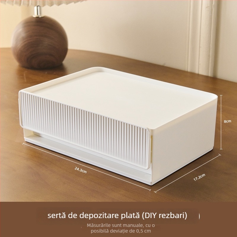Organizator cosmetic pentru birou – raft de depozitare cu mai multe niveluri, din plastic, pentru îngrijire a pielii și ruj, stil modern minimalist, personalizare disponibilă