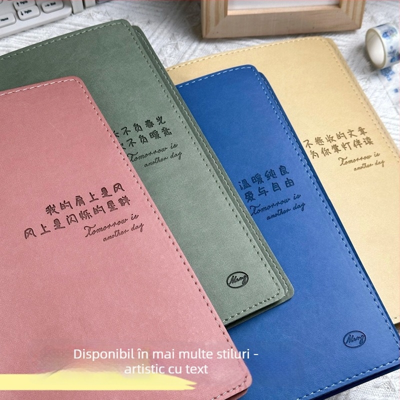 Carcasă pentru caiet cu acoperire din piele sintetică, legare tip binder, clips detașabil, 1–50 pagini