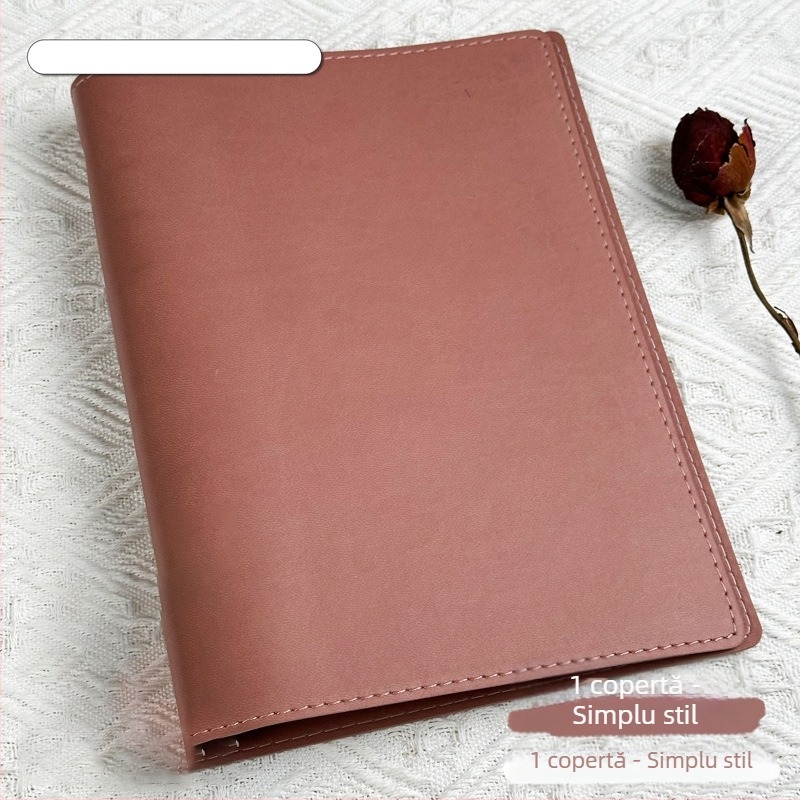 Carcasă pentru caiet cu acoperire din piele sintetică, legare tip binder, clips detașabil, 1–50 pagini