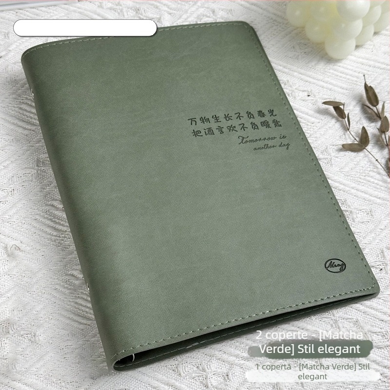 Carcasă pentru caiet cu acoperire din piele sintetică, legare tip binder, clips detașabil, 1–50 pagini