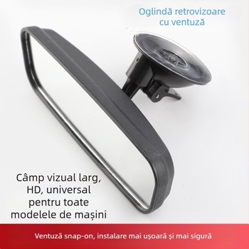 Oglindă retrovizoare cu ventuză pentru interior, compatibilă cu tricicluri, vehicule cu patru roți și furgonă, asistență la mersul în marșarier