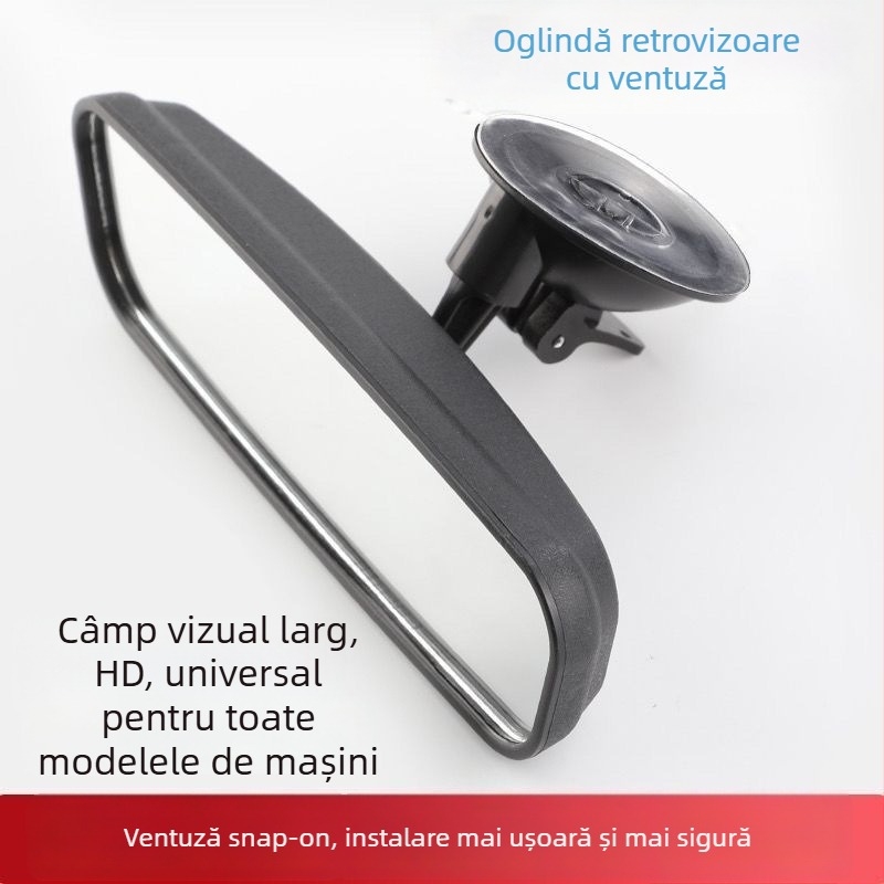 Oglindă retrovizoare cu ventuză pentru interior, compatibilă cu tricicluri, vehicule cu patru roți și furgonă, asistență la mersul în marșarier