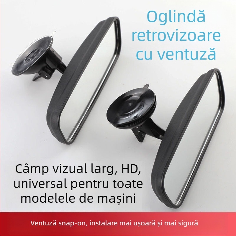 Oglindă retrovizoare cu ventuză pentru interior, compatibilă cu tricicluri, vehicule cu patru roți și furgonă, asistență la mersul în marșarier