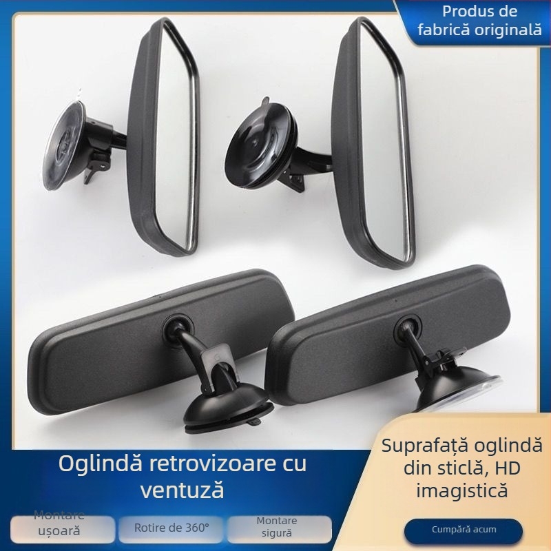 Oglindă retrovizoare cu ventuză pentru interior, compatibilă cu tricicluri, vehicule cu patru roți și furgonă, asistență la mersul în marșarier